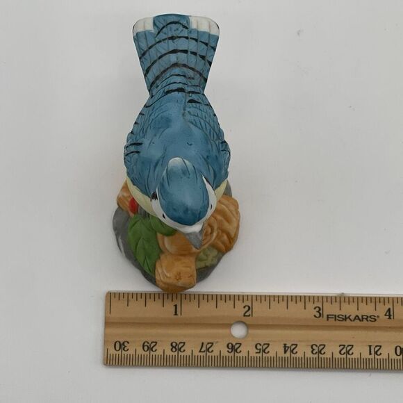 Lot Of 2 Vintage AVON Blue Jay Birds Porcelain On Branch Nest Ceramic Figurine - Picture 9 of 16